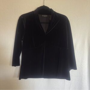 Apostrophe Luxe Black Velvet Blouse